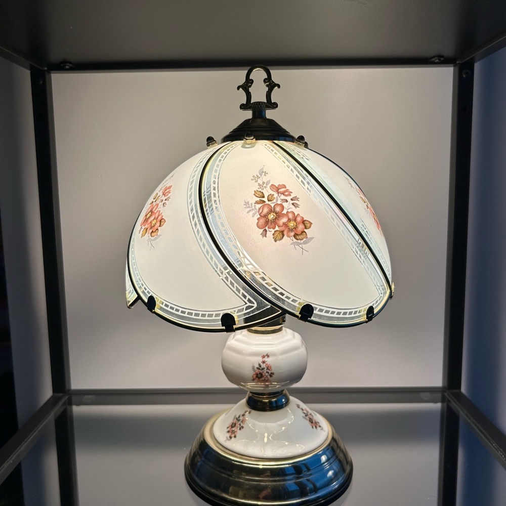 Vintage Floral Glass Touch Lamp in Tiffany Style - 1980s - Picture 13 of 13